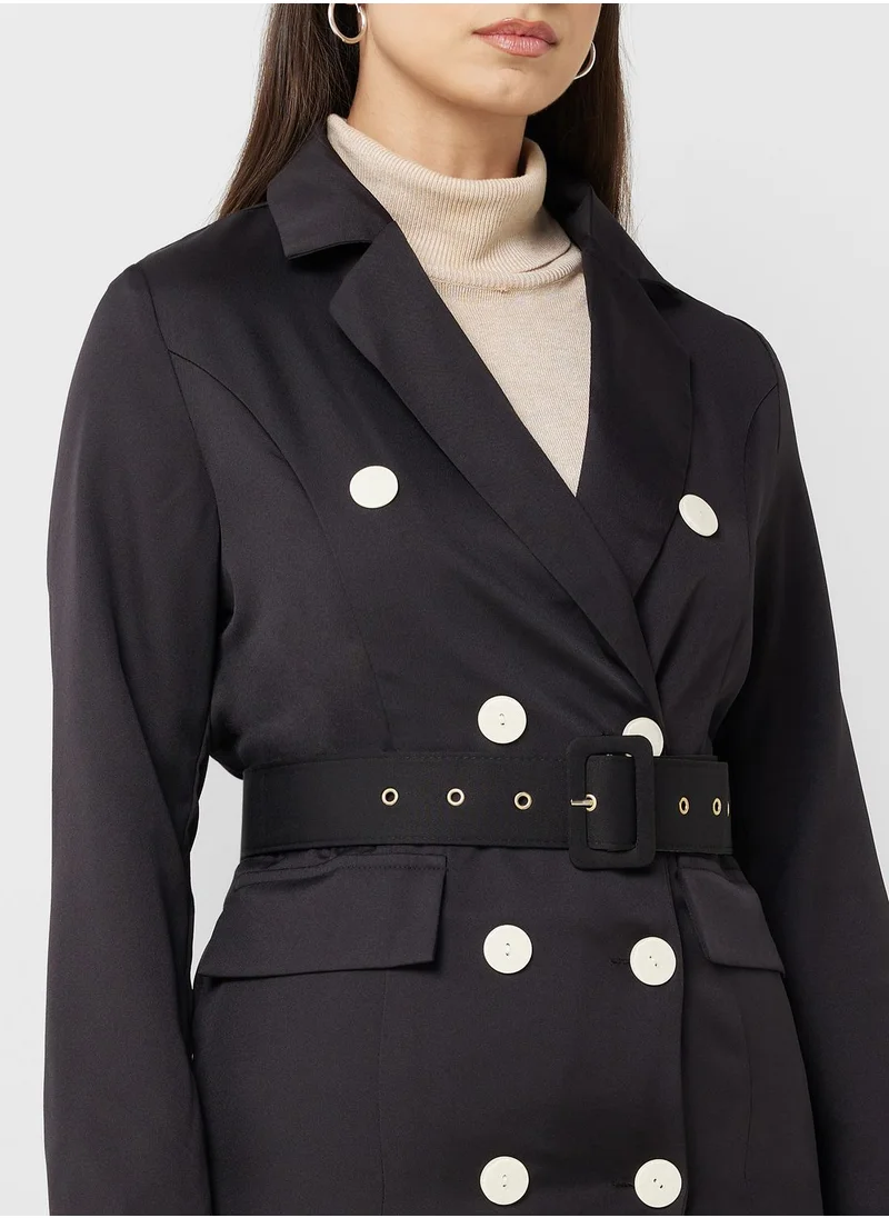 ELLA Belted Double Breasted Blazer