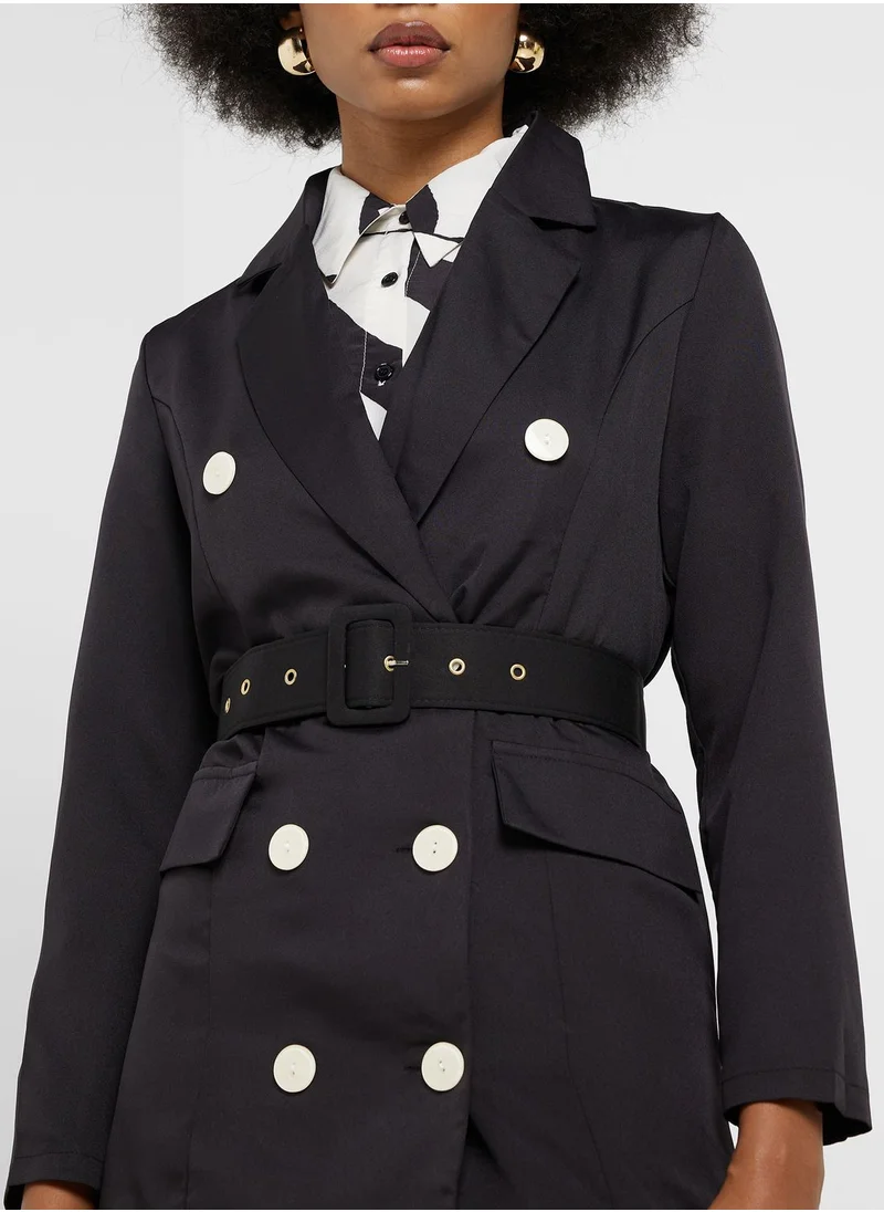 ELLA Belted Double Breasted Blazer