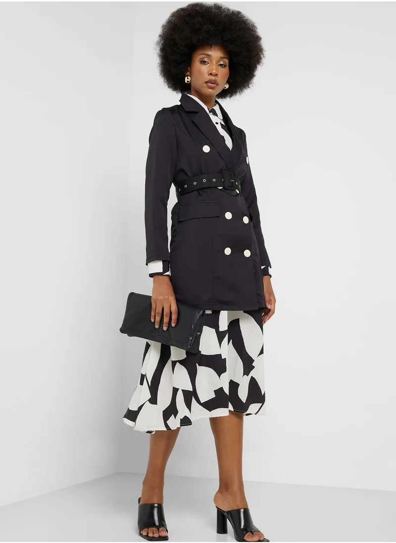 ELLA Belted Double Breasted Blazer