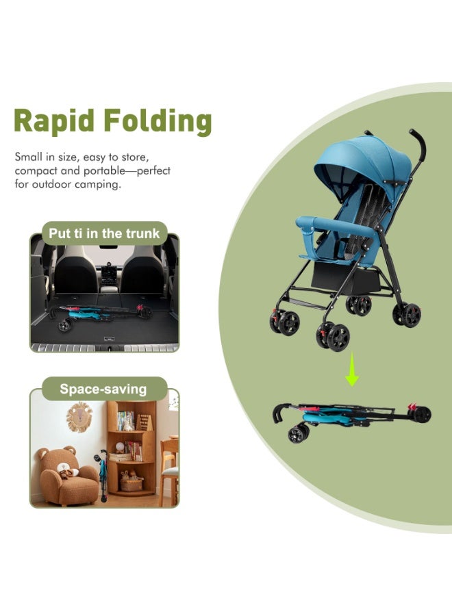MaBaby Lightweight Travel Stroller, Portable And Flodable Baby Stroller, Compact Stroller  For Toddlers, Can Sit And Lie-blue - Image 2