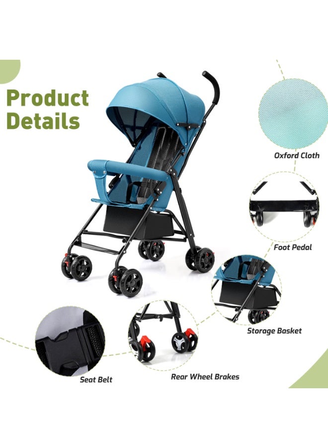MaBaby Lightweight Travel Stroller, Portable And Flodable Baby Stroller, Compact Stroller  For Toddlers, Can Sit And Lie-blue - Image 3