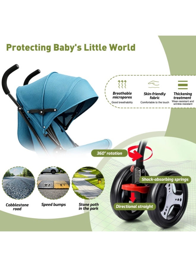 MaBaby Lightweight Travel Stroller, Portable And Flodable Baby Stroller, Compact Stroller  For Toddlers, Can Sit And Lie-blue - Image 5