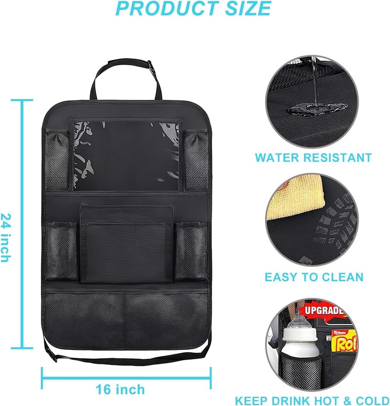 Matenf Car Organizer Back Seat with 9 Storage Pockets  10 Tablet Holder 1Pack Seat Back Cover for Kids Toddlers Kick Mats Protector Keep Cars Vehicles Organized  Tidy Travel Accessories - Image 2