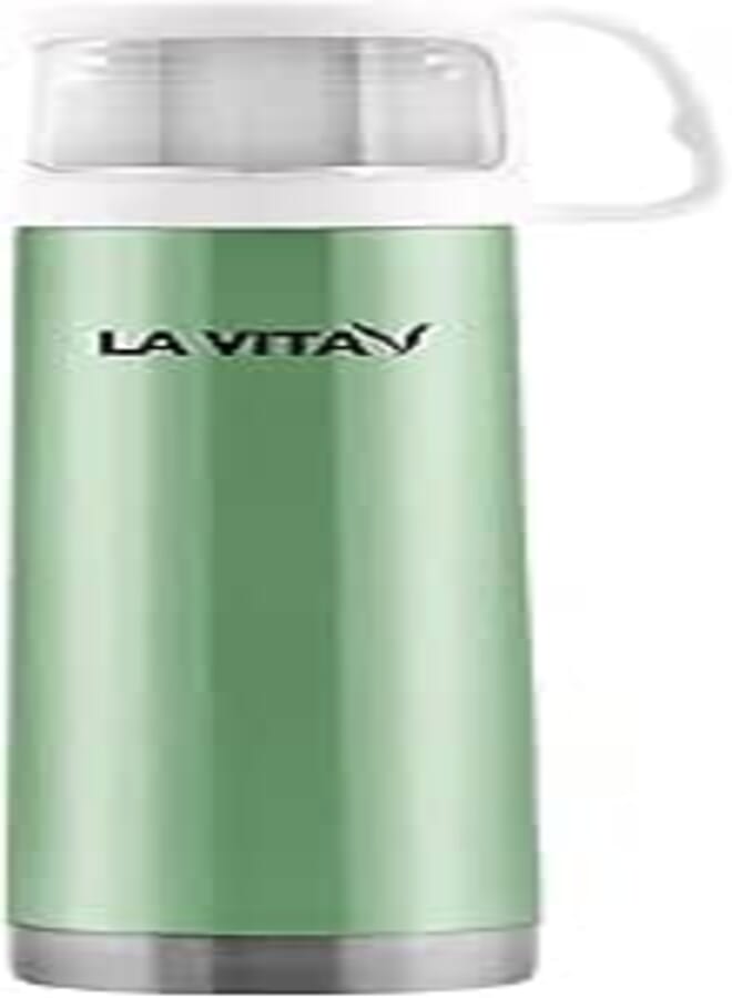 La Vita - thermos stainless steel 0.50 liter green with transparent cup with handle