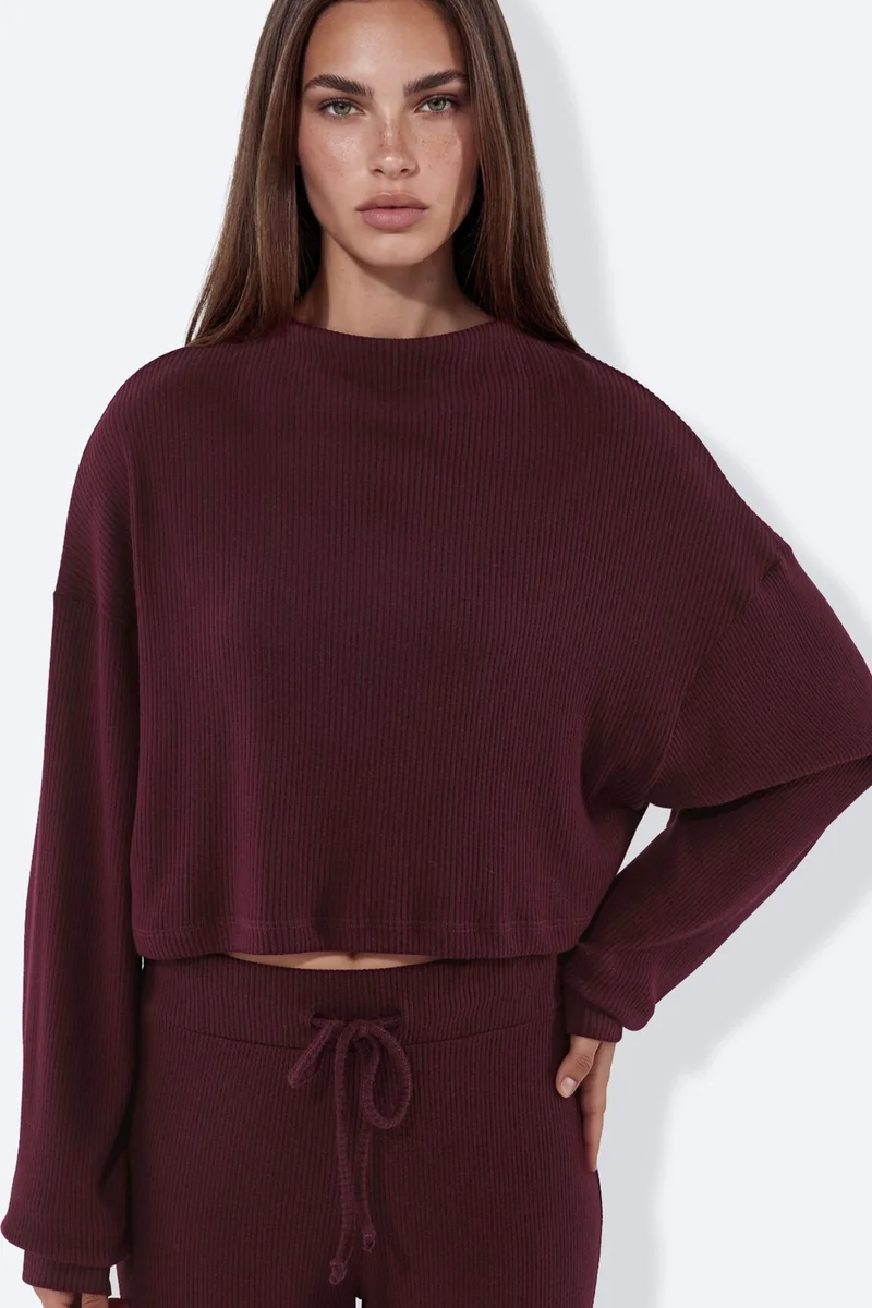 BUSEM Women's Oversized Crop Sweater