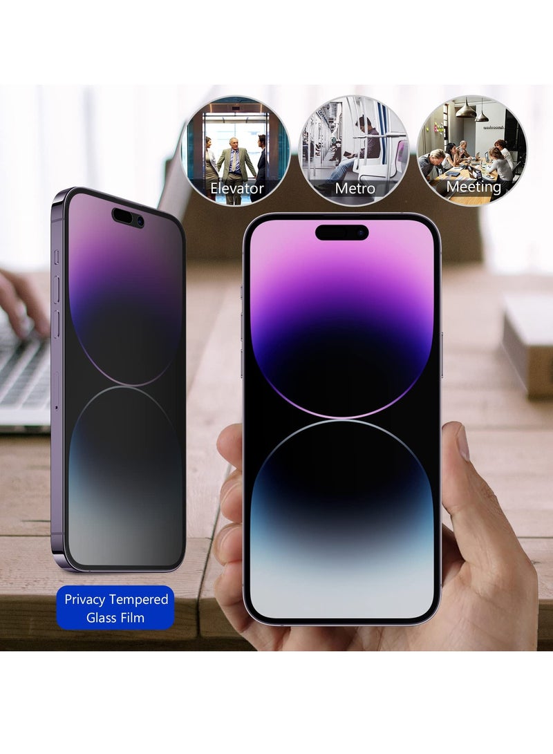 Procases Privacy Screen Protector for Iphone 14 Pro Max 2022 9h Anti Spy Dark Tempered Glass Screen Film Guard for Iphone 14 Pro Max 6.7 Inch 2022 Case Friendly Bubble Free - Image 5