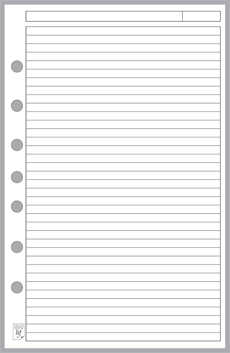Handy Forms Classic Size Note Paper Planner Insert with Subject Line, Sized and Punched with 7 Holes for 7-Ring Notebooks Such as Franklin, etc. (5.5" x 8.5") - Image 1