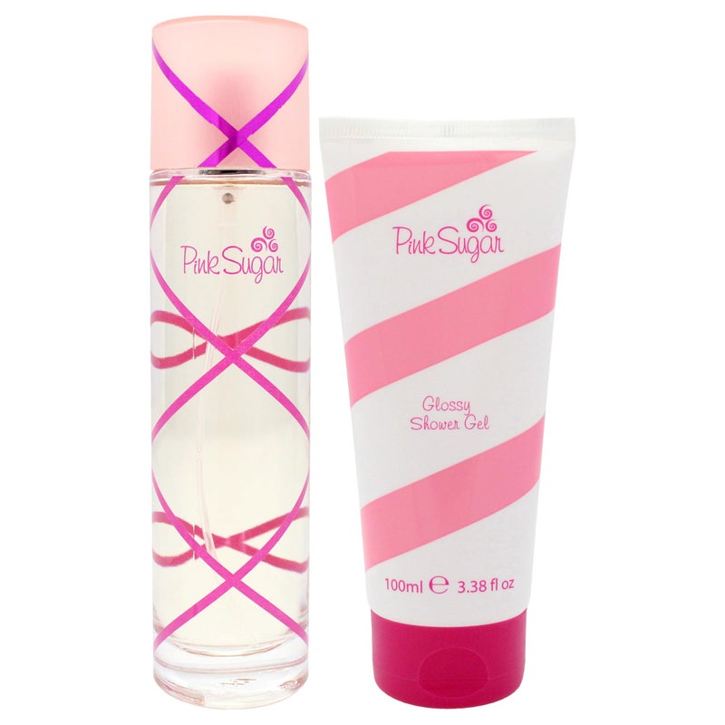 Aquolina Pink Sugar by Aquolina for Women - 2 Pc Gift Set 3.4oz EDT Spray, 3.4oz Glossy Shower Gel - Image 2