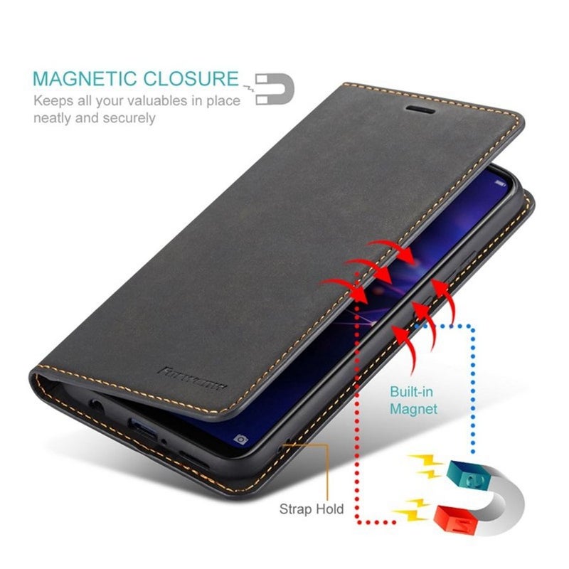 Brown Luxury Flip Case Kickstand Wallet Card Slot For Redmi Note 12 5G - Image 3