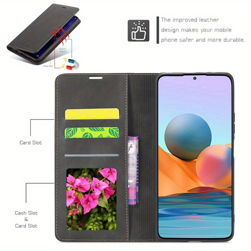 Brown Luxury Flip Case Kickstand Wallet Card Slot For Redmi Note 12 5G - Image 2