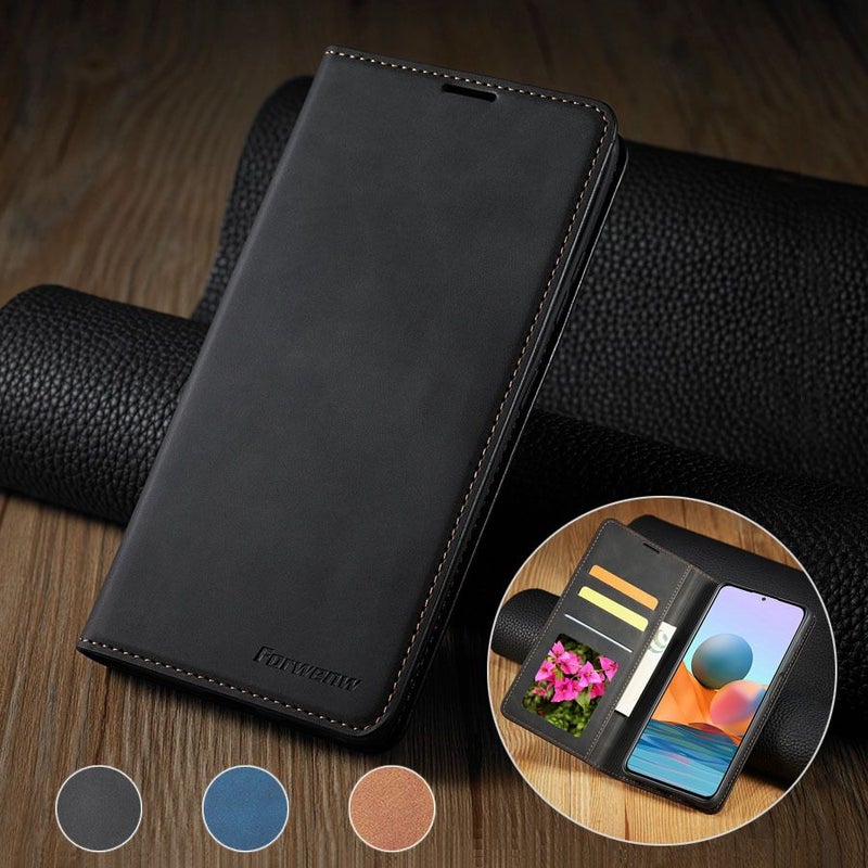 Brown Luxury Flip Case Kickstand Wallet Card Slot For Redmi Note 12 5G - Image 1
