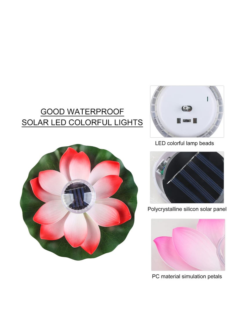 Solar Outdoor Lights, Solar Lotus Flowers Lights, 1 Pcs LED Garden Lights, Floating Pool Lights, Lotus Flower Decoration, Floating Pond Decor, for Pool Garden Fish Tank Wedding Or Party Decoration - Image 4