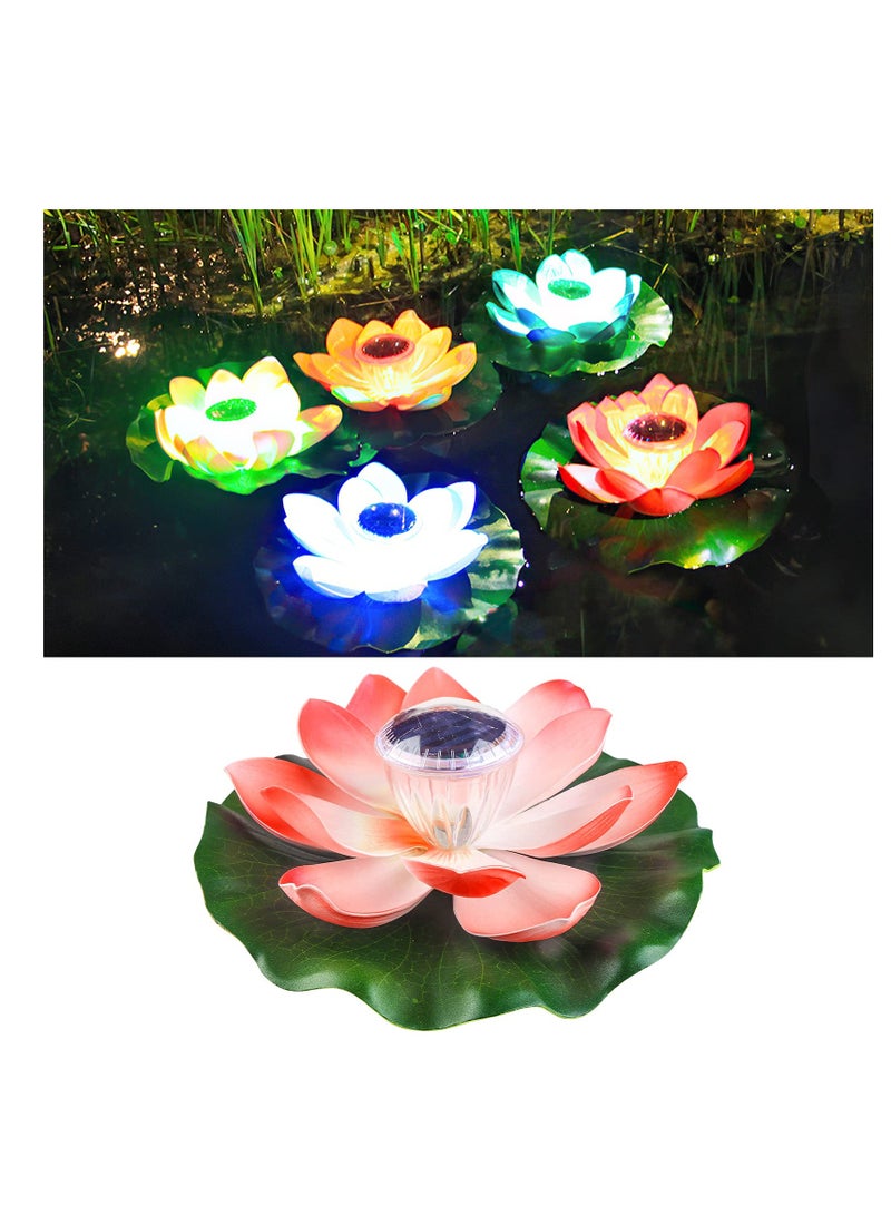 Solar Outdoor Lights, Solar Lotus Flowers Lights, 1 Pcs LED Garden Lights, Floating Pool Lights, Lotus Flower Decoration, Floating Pond Decor, for Pool Garden Fish Tank Wedding Or Party Decoration - Image 1
