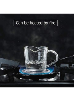 NILKANTH NILKANTH® Espresso Shot Glass Triple Pitcher Barista Double Spouts with Pouring Handle (1 Pack) (3 Ounce)  - Image 3