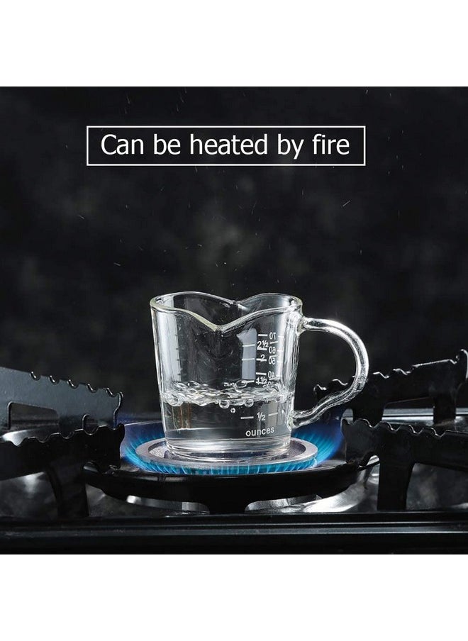 NILKANTH NILKANTH® Espresso Shot Glass Triple Pitcher Barista Double Spouts with Pouring Handle (1 Pack) (3 Ounce)  - Image 3