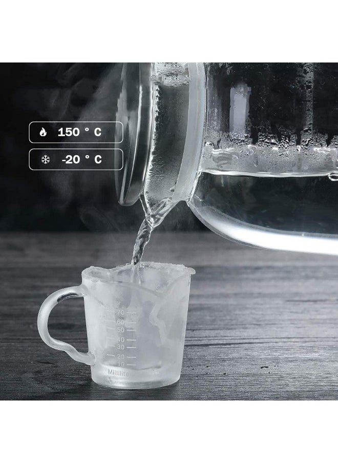 NILKANTH NILKANTH® Espresso Shot Glass Triple Pitcher Barista Double Spouts with Pouring Handle (1 Pack) (3 Ounce)  - Image 5