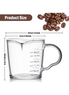 NILKANTH NILKANTH® Espresso Shot Glass Triple Pitcher Barista Double Spouts with Pouring Handle (1 Pack) (3 Ounce)  - Image 2