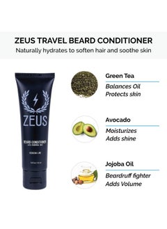 Zeus Refined Essential Beard Care Kit With Travel Toiletry Bagbeard Wash Beard Conditioner Refined Beard Oil & Travel Dopp Bag(Verbana Lime) Made In Usa  - Image 3