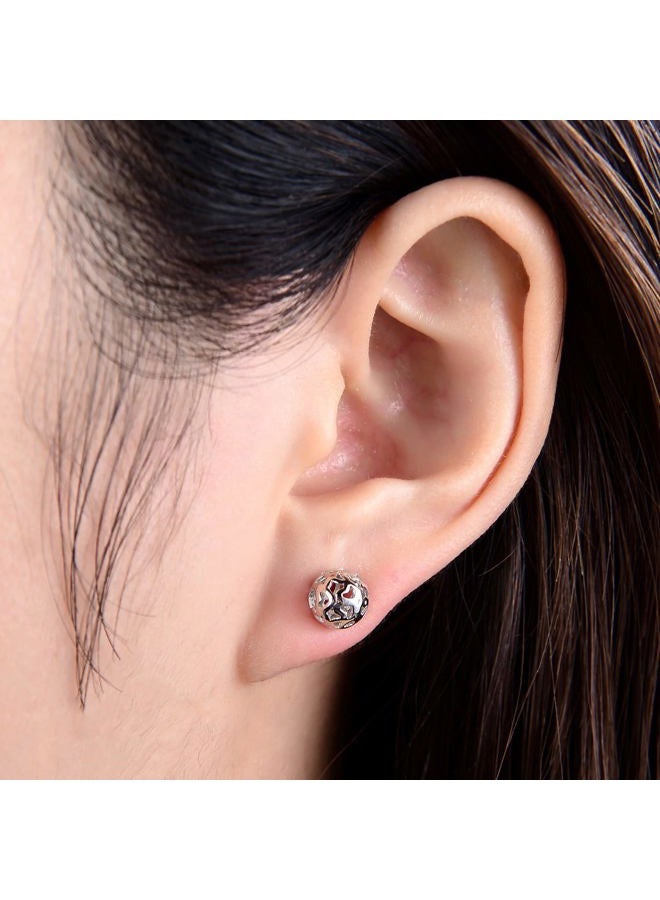 Dankadi 2019 New Bohemian Silver Earrings Women's Patterned Round Stud Earrings Non- Faded Size 7mm Birthday Present Gold - Image 2