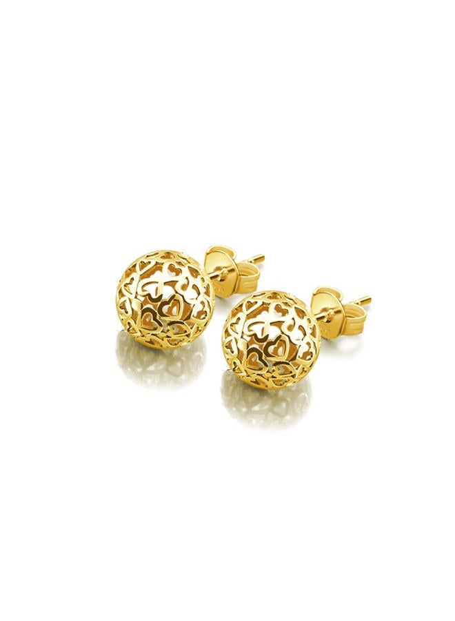 Dankadi 2019 New Bohemian Silver Earrings Women's Patterned Round Stud Earrings Non- Faded Size 7mm Birthday Present Gold - Image 1