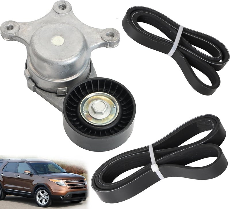 Generic Riyhch Drive Belt Tensioner Kit, 38485 Fit for Ford Explorer Edge Fusion 2007-2012, Fit for Lincoln MKX MKZ 2007-2012, for Mazda 6 CX-9 2007-2015, V6 3.5/3.7 L V6, 49450 6PK1140 4PK894F  - Image 1