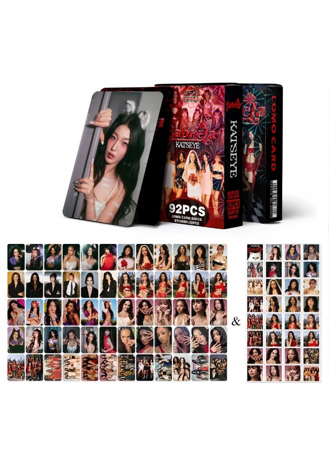 KATSEYE Lomocard & Sticker Set – 92PCS (60 Lomocards + 32 Random Stickers) | Aesthetic Photo Card Collection for K-Pop Fans