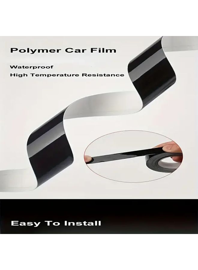 2 Pcs Black PVC Car Edge Protector Stickers 1 18 Inch X 11 81 Inch Universal Fit Window Trim - Image 4