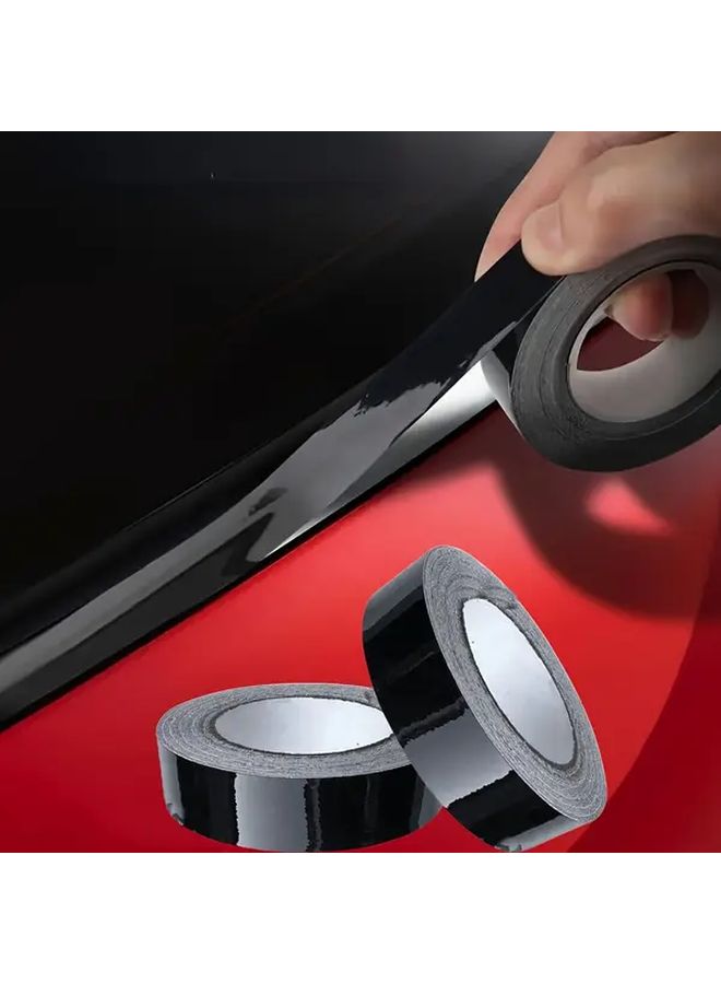 2 Pcs Black PVC Car Edge Protector Stickers 1 18 Inch X 11 81 Inch Universal Fit Window Trim - Image 1
