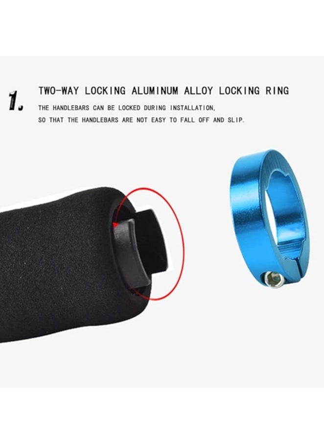 Generic 1 Pair Black Sponge Bicycle Grips With Double Lock, Anti-Skid and Shock Absorbing Riding Bike Handlebar  - Image 3