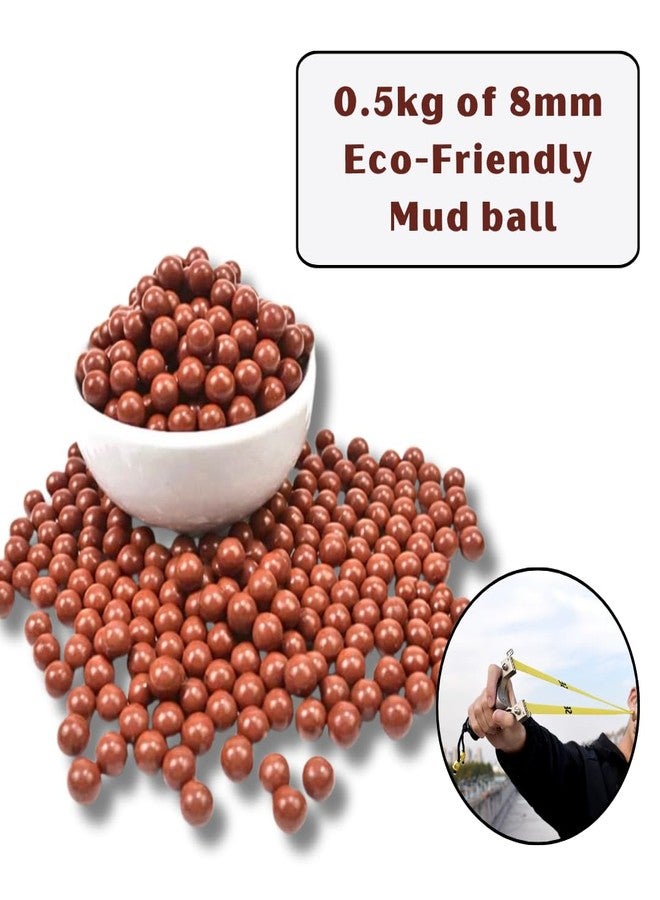 Slingster® 8mm Red Biodegradable Clay Balls - 500g Natural Mud Practice Balls for Outdoor Slingshot Training - Image 2
