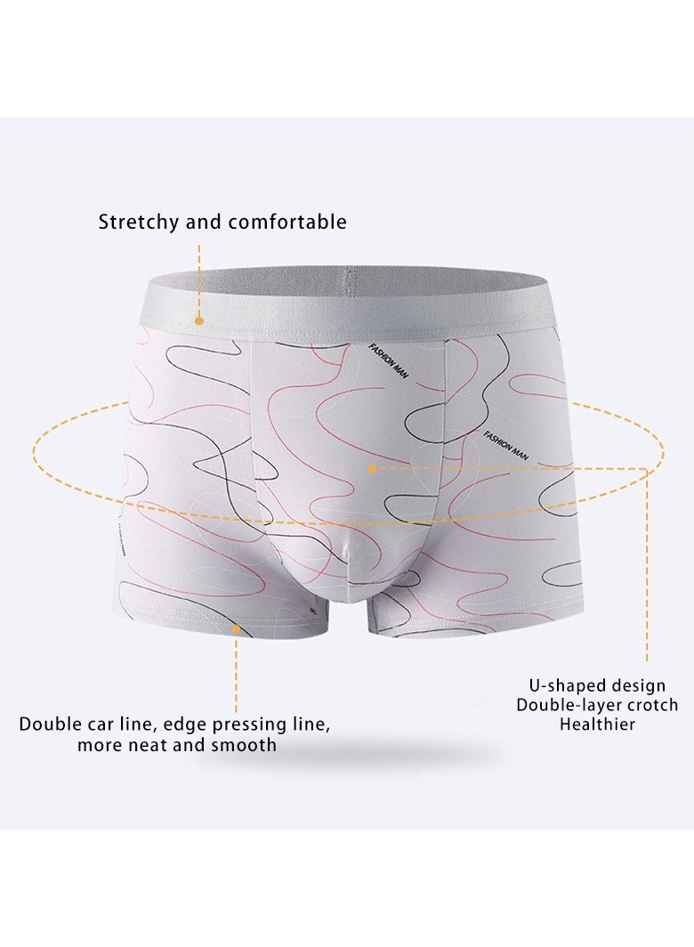 4-Pack Men's Boxer Briefs 95% Polyester Fiber Boxer Shorts Breathable Soft Underwear Summer High Stretch Seamless Underwear  - Image 4