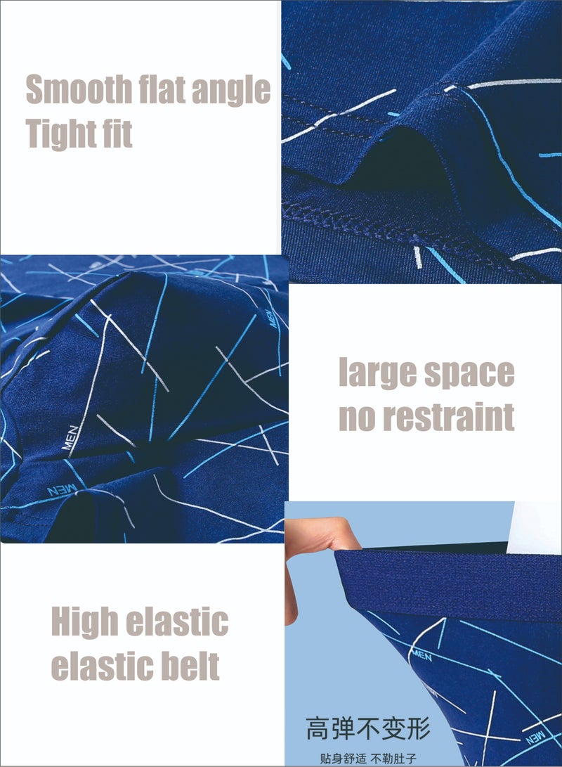 4-Pack Men's Boxer Briefs 95% Polyester Fiber Boxer Shorts Breathable Soft Underwear Summer High Stretch Seamless Underwear  - Image 2
