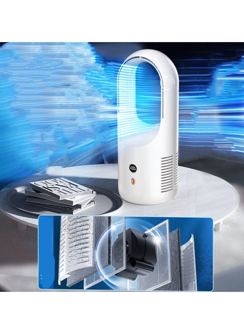 Denx Smart Portable Bladeless Fan – Safe & Modern Design In White - Image 3