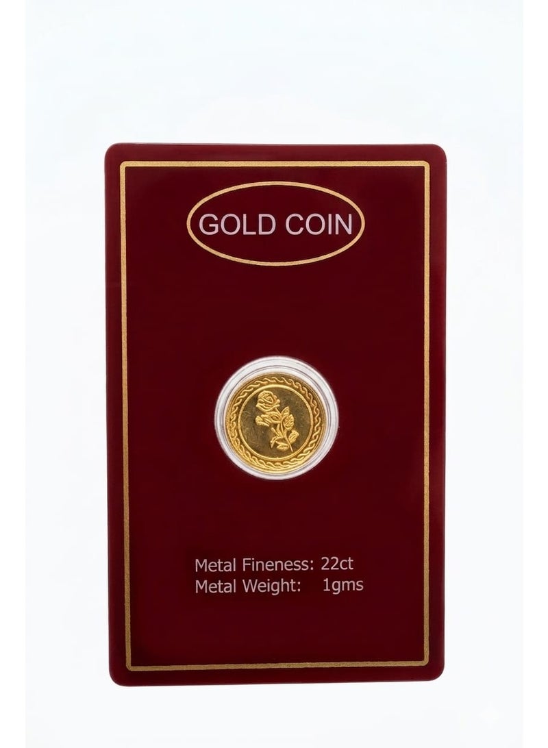 KHUSHBOO JEWELS 22K 1gm GOLD COIN 0.916 PURITY - Image 1
