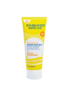 The Seaweed Bath Co. شركة Seaweed Bath Co. Sheer Protect Daily Spf 30 كريم واقي من الشمس هجين واسع الطيف 3.4 أونصة من الأعشاب البحرية المحصودة بشكل مستدام والشاي الأخضر  - Image 2