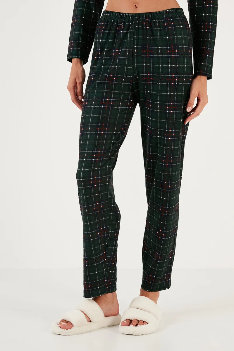 Lela Patterned Elastic Waist Shirt Collar Woven Pajama Set Women's Pajama Set 6095660W4