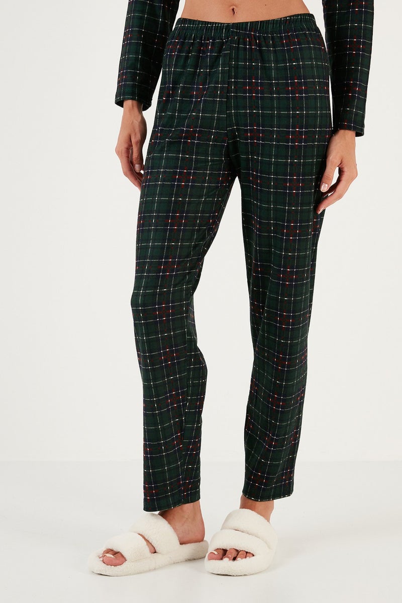 Lela Patterned Elastic Waist Shirt Collar Woven Pajama Set Women's Pajama Set 6095660W4  - Image 4