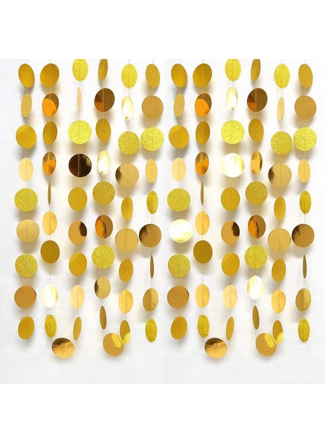 Decor365 Gold Circle dots Garland Golden Party Decorations Glitter Polka Dots Streamers Hanging Backdrop Bunting String Wedding/Birthday/Baby Shower/Graduation/New Year/Christmas/Sweet 16/Bday Decor - Image 5