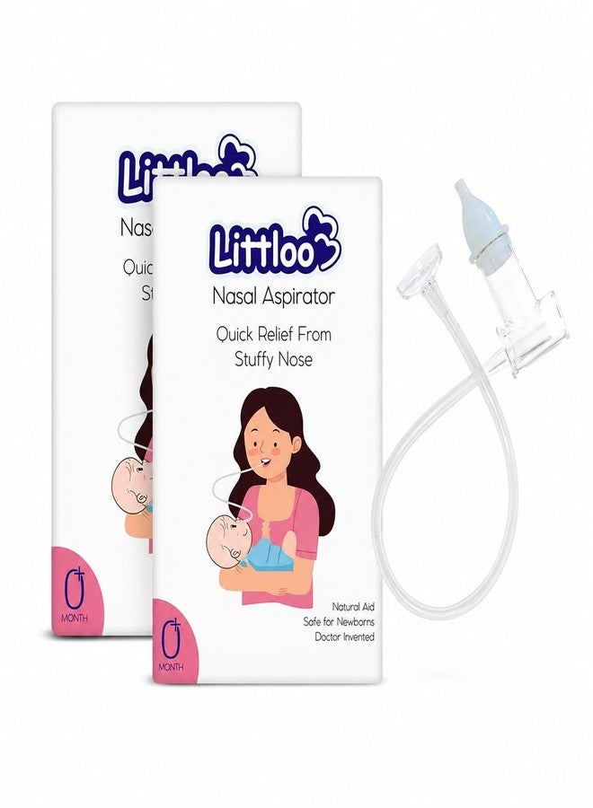 Littloo Nasal Aspirator for Babies | Effective and Safe Congestion Relief with Snotscuker Mechanism | Pack of 2 - Image 1