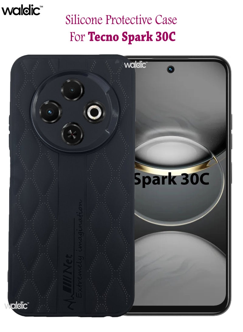 Waldic - Tecno Spark 30C 5G Premium Case | Premium Silicone Case Cover Designed for Tecno Spark 30C 5G | Tecno Spark 30C 5G Case Camera and Drop Protection Thin Protective Back Cover Case for Tecno Spark 30C 5G - Black - Image 1