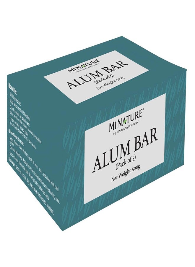 minature Mi Nature Pure Alum Bar Pack of 5(100g*5) |Natural Phitkari Block |Potassium Alum Stone |Shaving Bar |Skin Astringent |Water Clarifier |Odor Control - Image 3