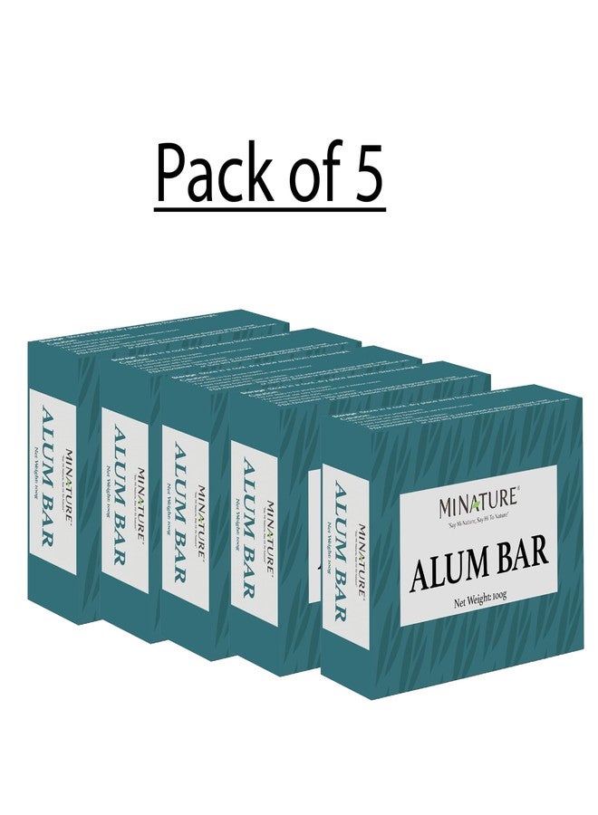 minature Mi Nature Pure Alum Bar Pack of 5(100g*5) |Natural Phitkari Block |Potassium Alum Stone |Shaving Bar |Skin Astringent |Water Clarifier |Odor Control - Image 2