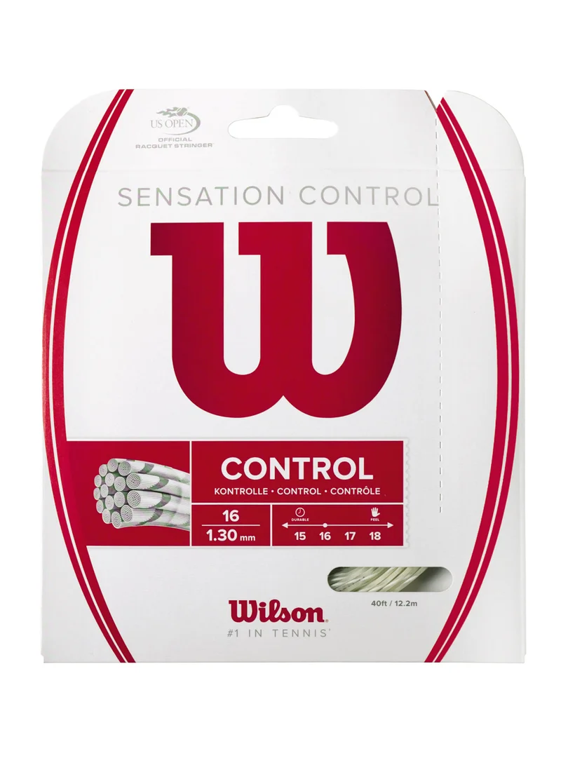 Wilson Sensation Control Tennis String Gauge 16 (1.3mm) - Set 40 ft / 12.2 m, Clear