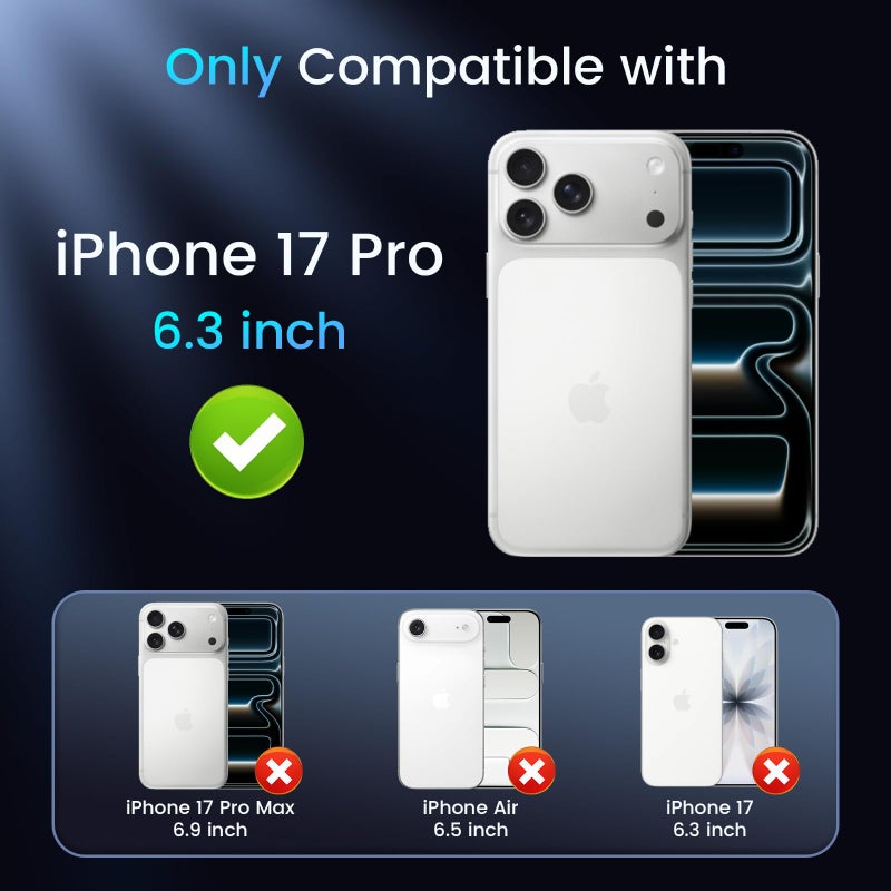 Caka 3 in 1 for iPhone 17 Pro Case [Compatible with MagSafe] [Invisible Kickstand] [HD Screen Protector] [Camera Lens Protector], Protective Magnetic Phone Cover for iPhone 17 Pro (Orange) - Image 2
