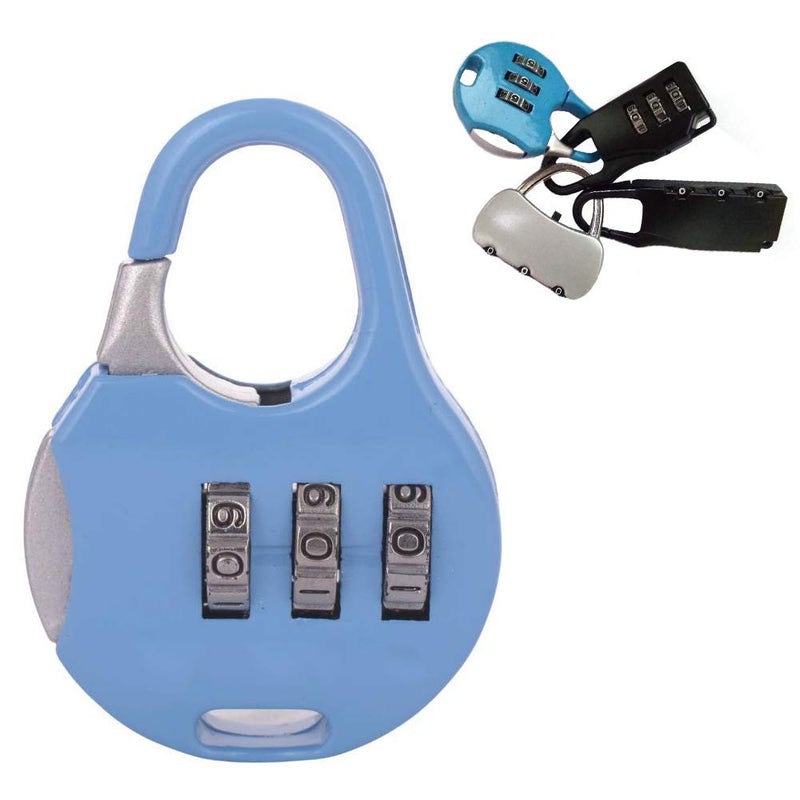 PENS Combination Luggage Padlock 3 Dial Resettable Lock For SuiTCase, Laptop Bag/Multi-Purpose Safety Number Lock Random Color & Patten May Vary (Pack Of 10 ) - Image 2