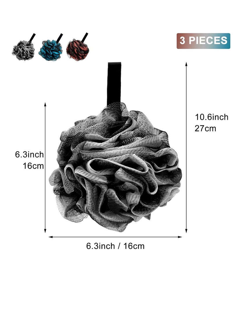 Scartink Loofah Bath Shower Sponge Body Scrubber,75g XL Exfoliate Mesh Pouf Shower Bouquet,3 Pack Body Wash for Women and Men - Image 3