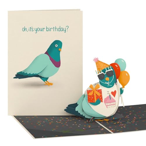 Lovepop Birthday Pop-Up Card for Her and Him - 3D Greeting Cards for Boys, Girls, Men, Women - ‘That’s Coo’ Funny Pigeon - 5" x 7" Card - Blank Notecard and Envelope Included - Image 1