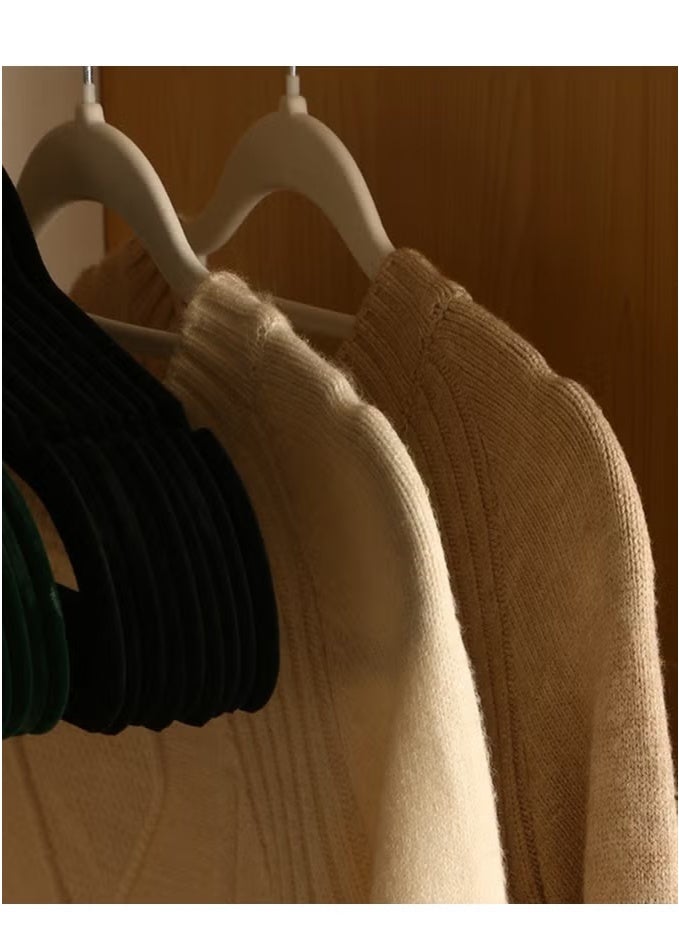 30-Pack Slim Non-Slip Hangers for Clothes - Space Saving Ultra Thin Magic Hangers, Cream Color, Heavy Duty Suit Hooks for Home/Closet/Retail Store (6mm Thick） - Image 2