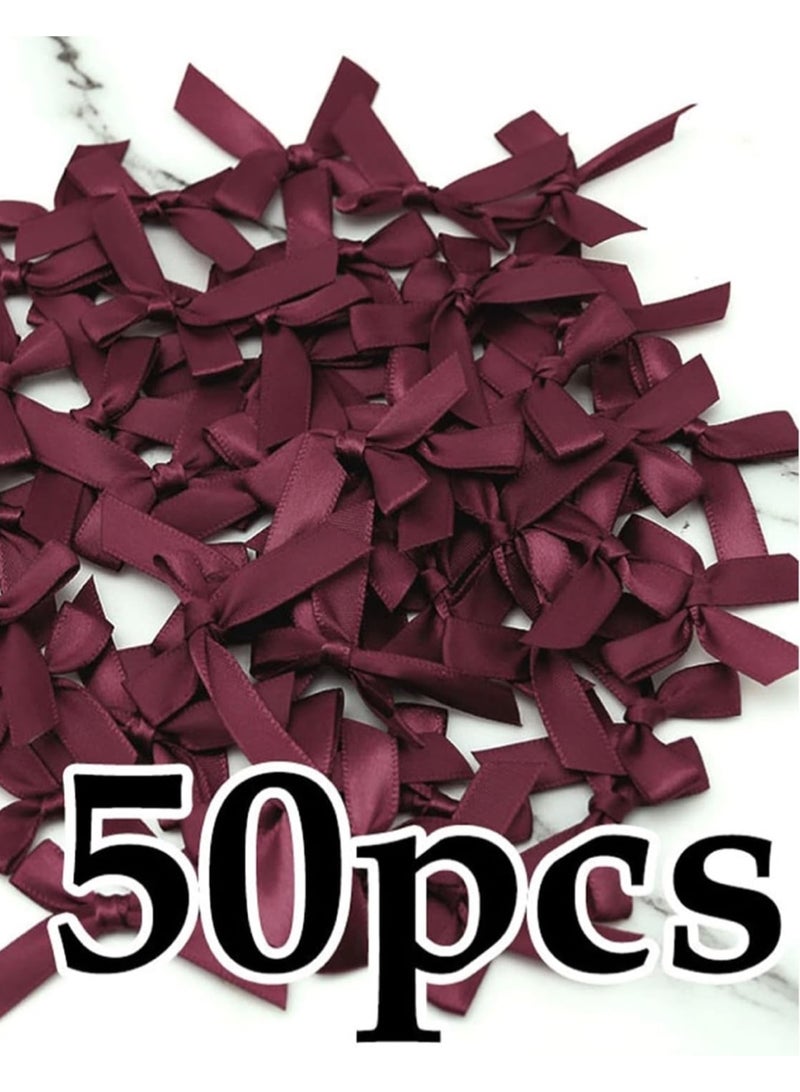 50Pcs Ribbon Bows Gift Packaging Decoration Handicraft Card Decoration, Hair Accessories, Jewelry Bows, Wedding Party Decoration, Christmas Decor, Room Decor - Image 3