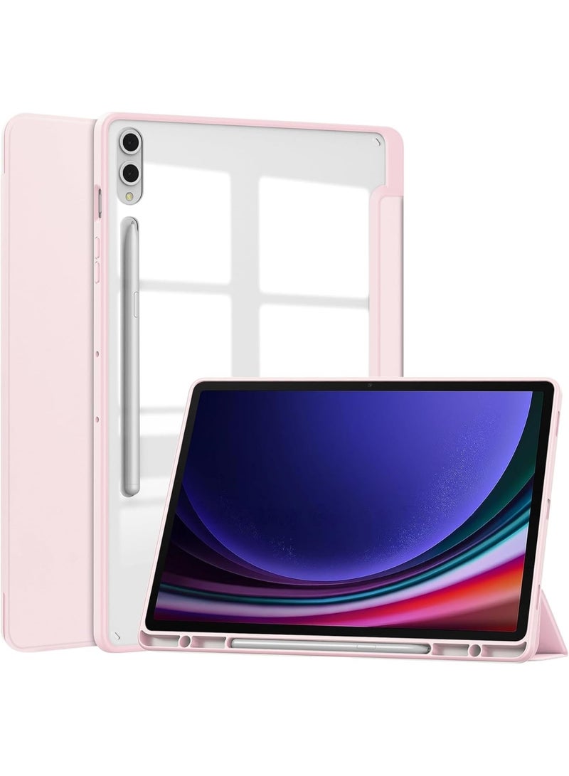 إيفو جراب هجين رفيع لجهاز سامسونج تاب اس 8 بلص 2022/اس7 اف اى 2021/اس7 بلص2020 مقاس 12.4 بوصة مع حامل قلم ، غطاء مقاوم للصدمات مع غطاء خلفي شفاف وواقي شاشة وخاصية الإيقاظ/السكون التلقائي (وردى ) - Image 1